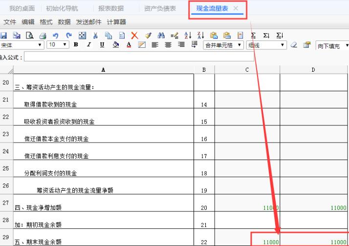 用友T+現(xiàn)金流量表